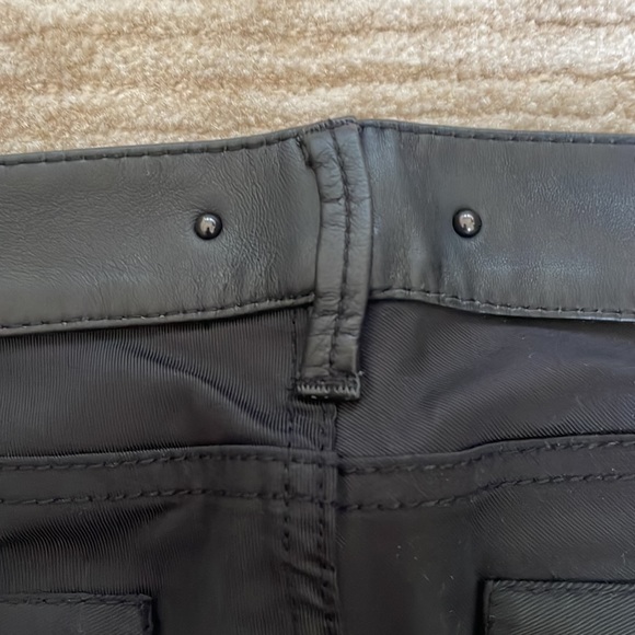 NWOT Barbara Bui Black Leather Trim Skinny Leg Pants Size 34 Italian - Picture 7 of 8